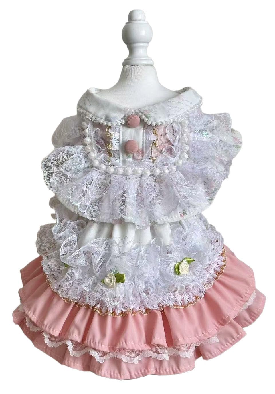 MaruPet Fashion Sweet Puppy Dog Chiffon Princess Dress for EXTRAL Small and Small Dog Pink S — view 8