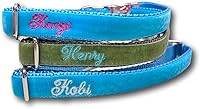 Vista 11 de Personalized Dog Collar Embroidered with Pet Name and Leash Option - Premium Velvet Custom Dog Collar for Boy & Girl Dogs, Small Medium Large Dogs