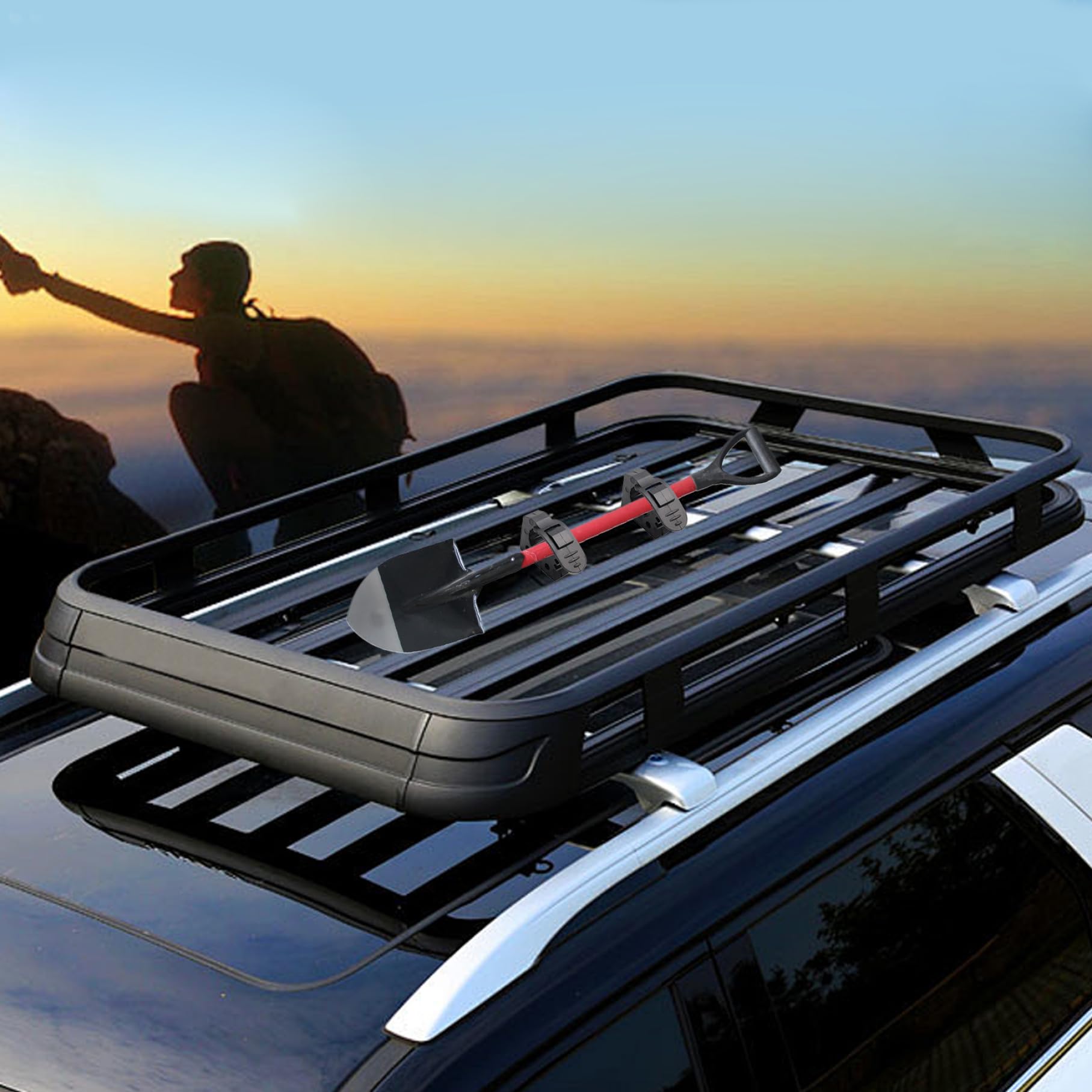 Montaje de abrazadera de liberación rápida, agarre de abrazadera de goma, 4 piezas sin deslizamiento universal Strong Load TUV ATV Van Camiones de agarre de agarre para el hacha de pala-1.18-1.57 pul