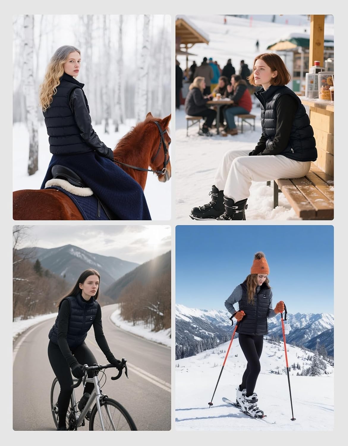 Women Heated Vest with 12000mAh Battery Pack, 9 Heated Zones Lightweight Heated Jacket for Outdoor Camping Hunt Ski