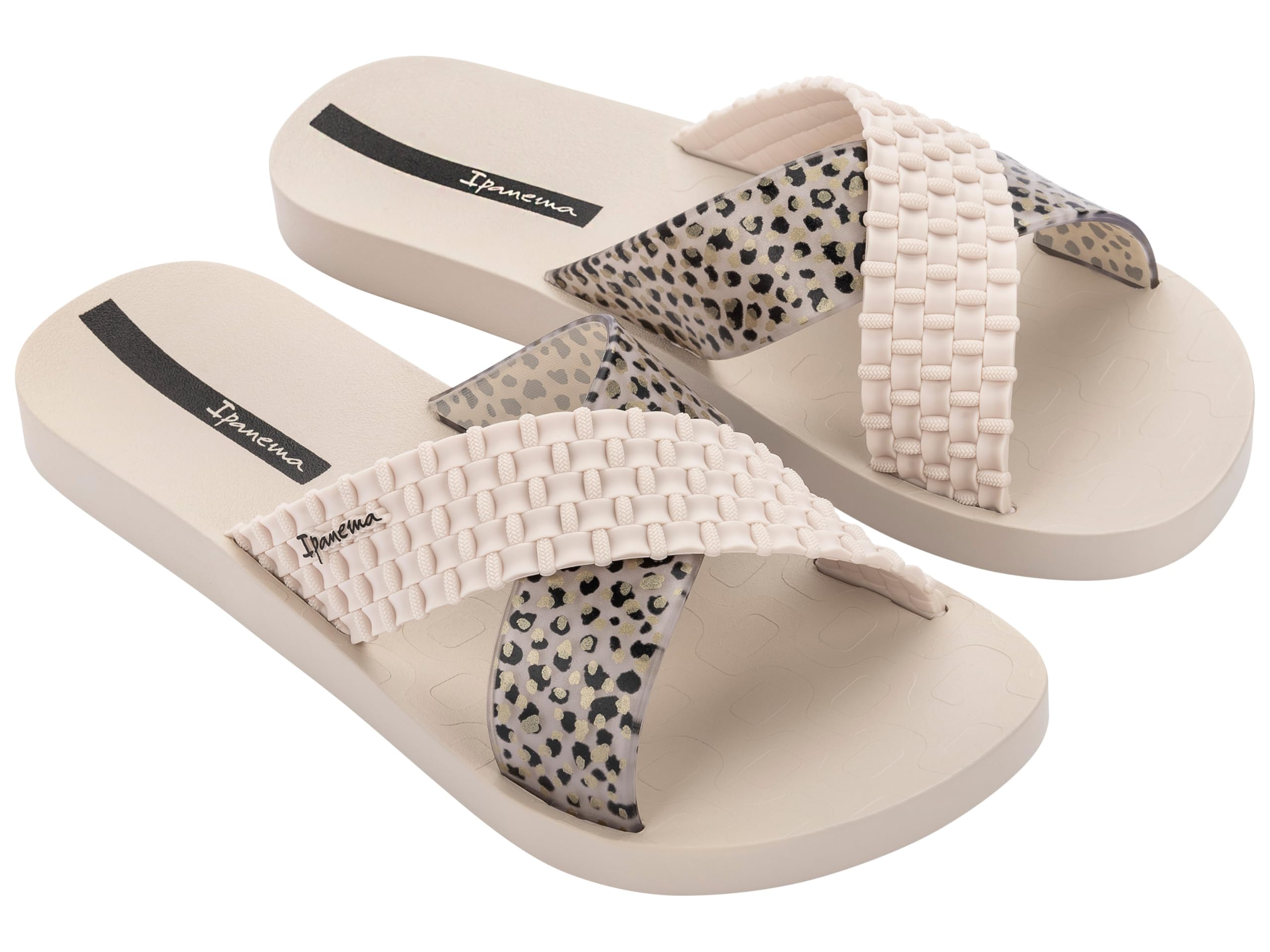 Ipanema Women's Sense Slide Fem Sandal, Beige Beige Black, 7 UK