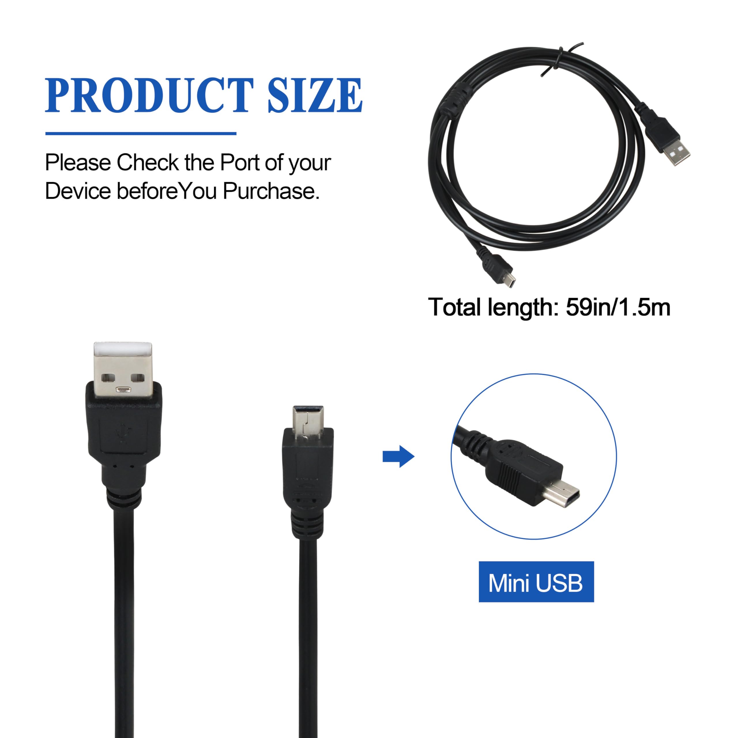 Amazon.com: LNATPPE 5FT Mini USB Cable Cord Wire for Blue Snowball