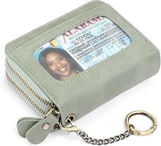 Geldbörse Damen Kreditkartenetui Geldbörse Damen Klein Portemonnaie RFID-Blockierung Reißverschluss Tasche kleine Bifold Brieftasche Kartenetui