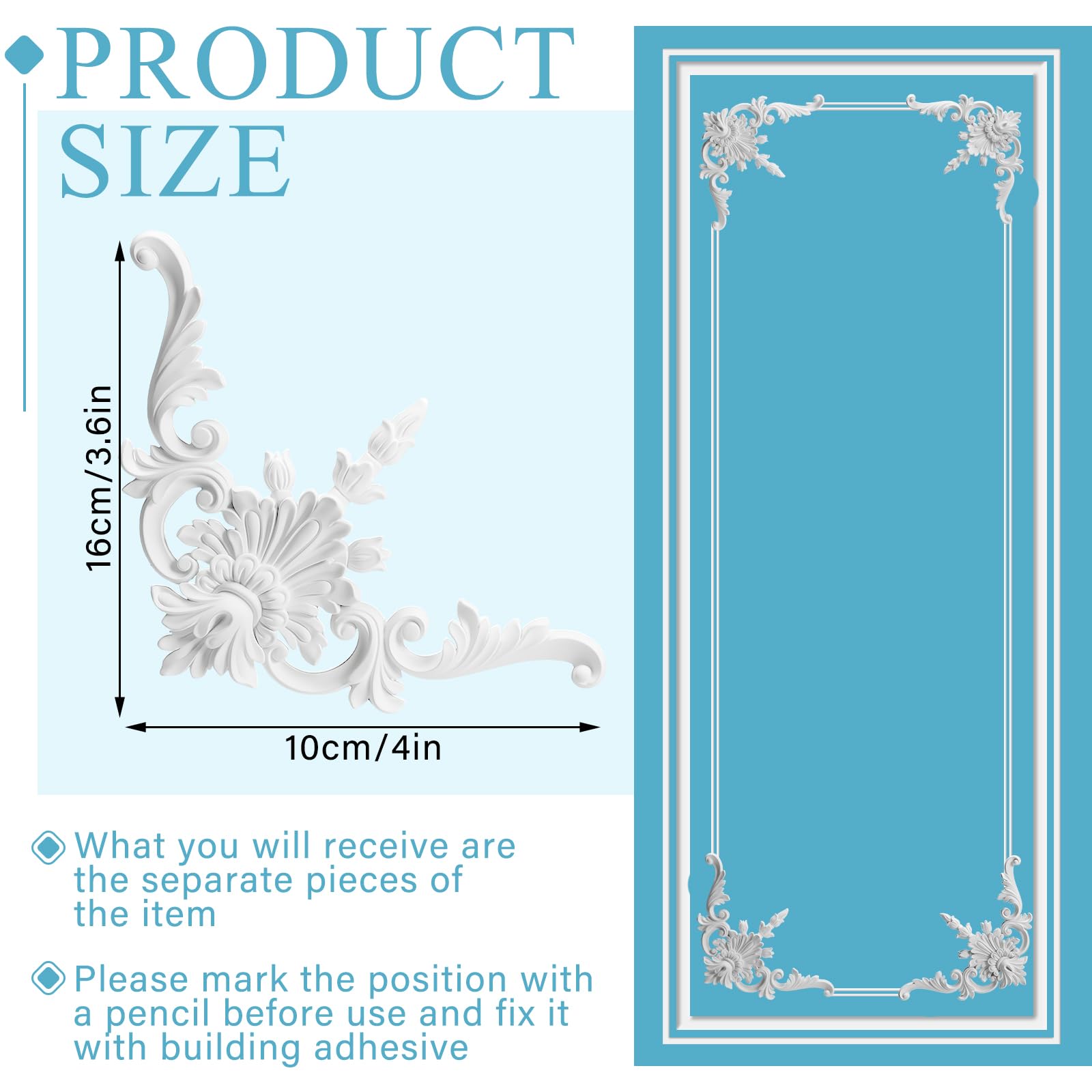 Snapklik.com : Pangda Corner Wall Molding French Style Wainscoting ...