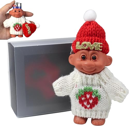 Funda para encendedor de muñecas Troll para Bic de tamaño regular con cadena de eslabones estilo aleatorio adicional (con)