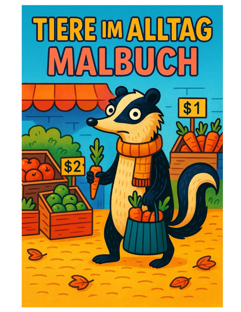 Tiere im Alltag Malbuch: 50 lustige Ausmalbilder tierischer Alltagsszenen – Für Kinder und Erwachsene zum Ausmalen und Schmunzeln