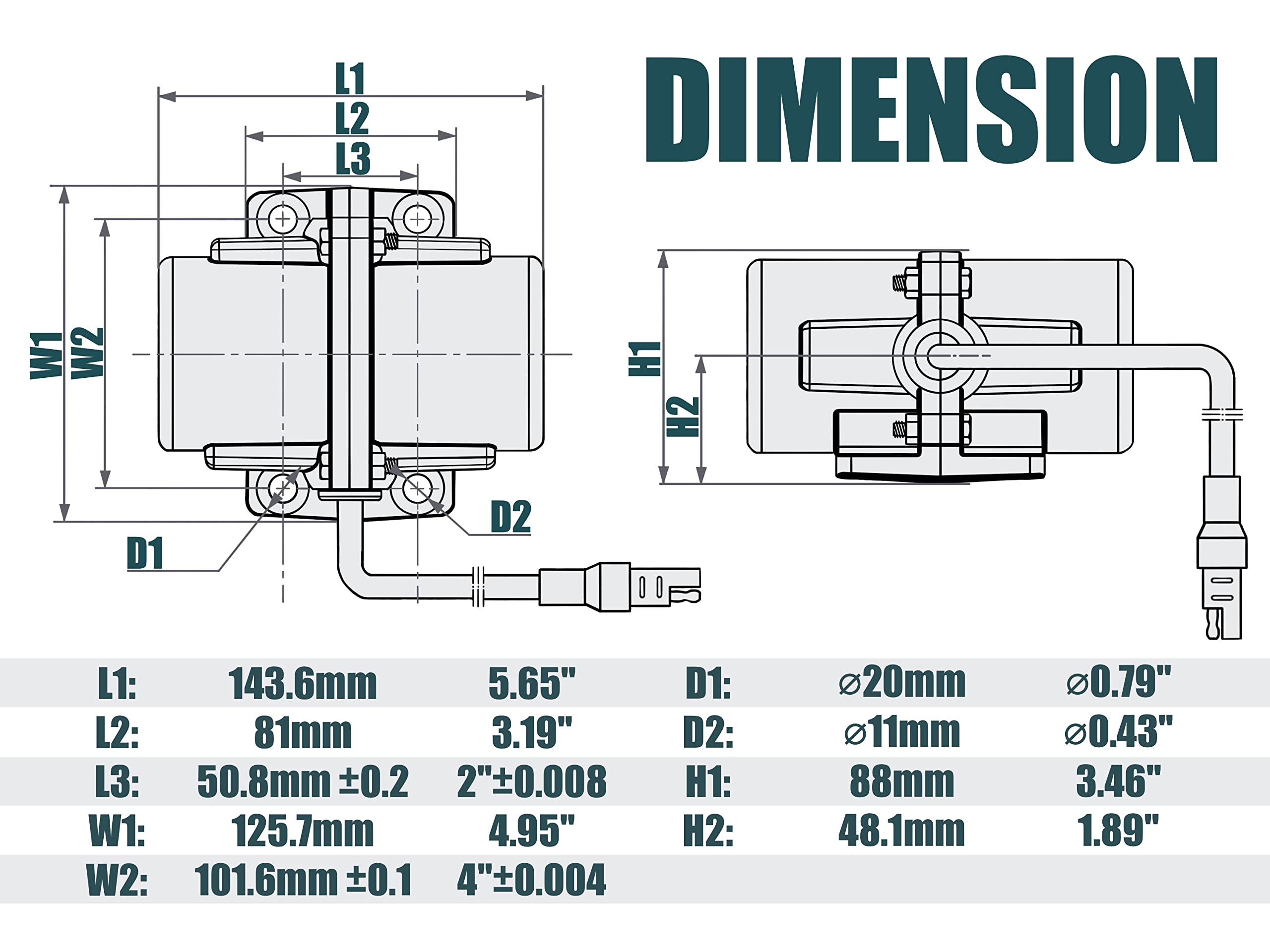 Concrete Vibrator Motor - 12VDC VIB50 -4