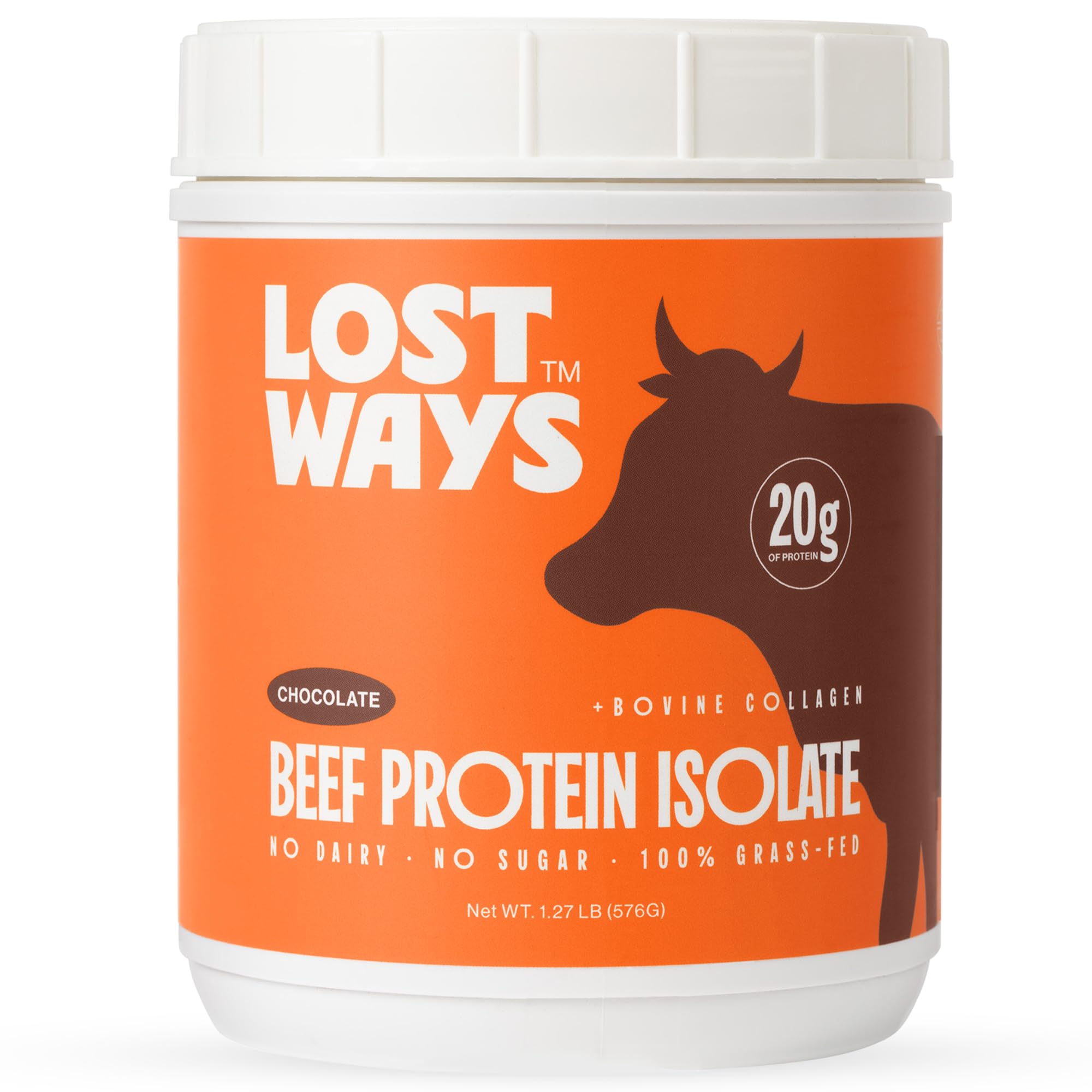 Lost Ways Proteína em Pó de Carne Bovina Isolada e Colágeno Bovino 20 g, 575 g