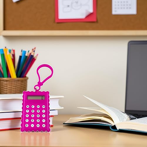 Miniatura 4 de Electrónica de oficina y accesorios de bolsillo para estudiantes Mini calculadora electrónica en forma de galleta Suministros de oficina escolar