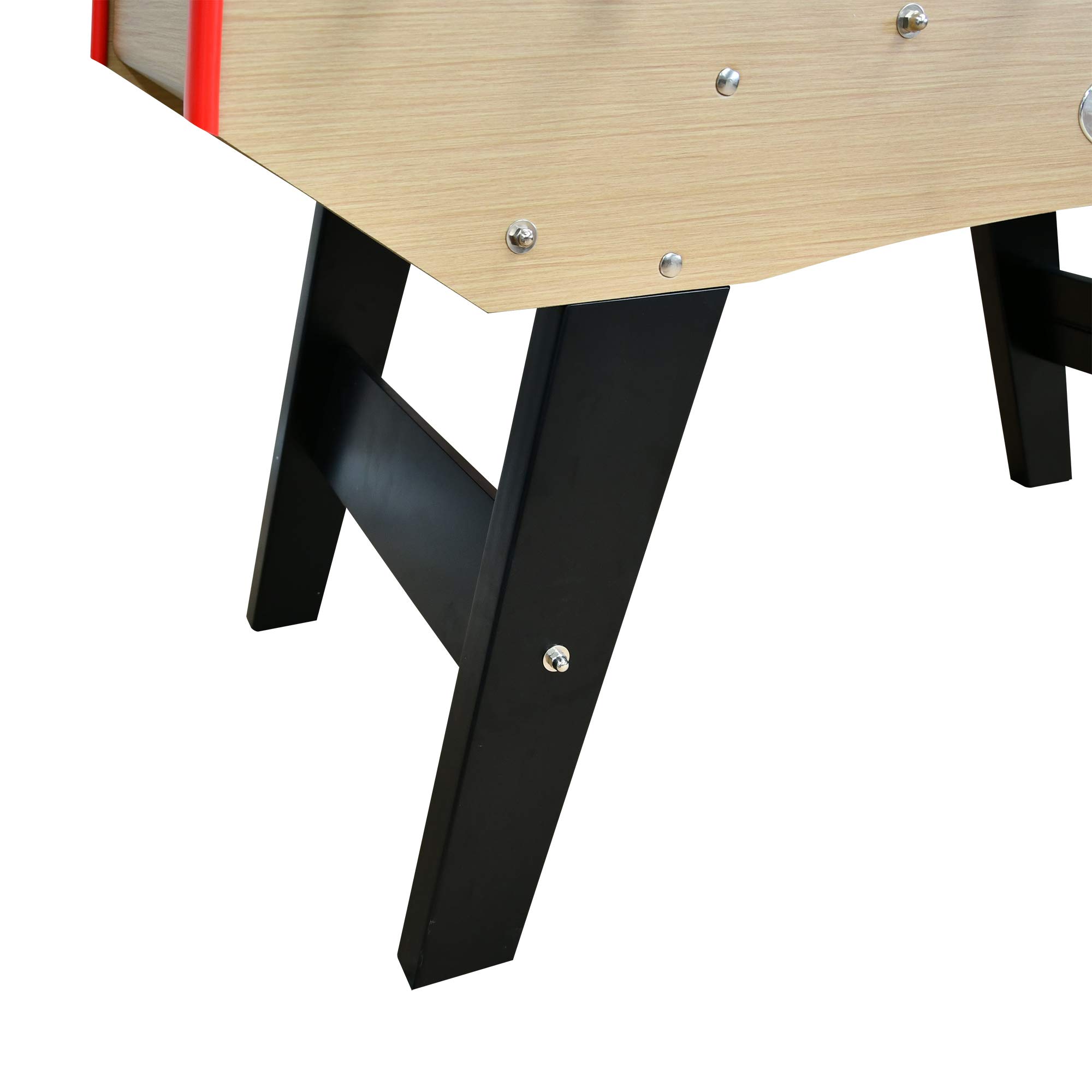 Babyfoot Deluxe - 151 x 77 x 91 cm - Table de Baby-Foot avec Barres téléscopiques, Couleur Bois Naturel et Balles Lièges Inclus