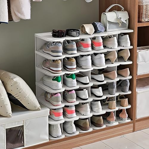 Miniatura 2 de TXALWIQ Zapatero grueso de 6 niveles organizador de zapatos independiente para armario cubo de zapatos perezoso torre de zapatos combinada gratuita