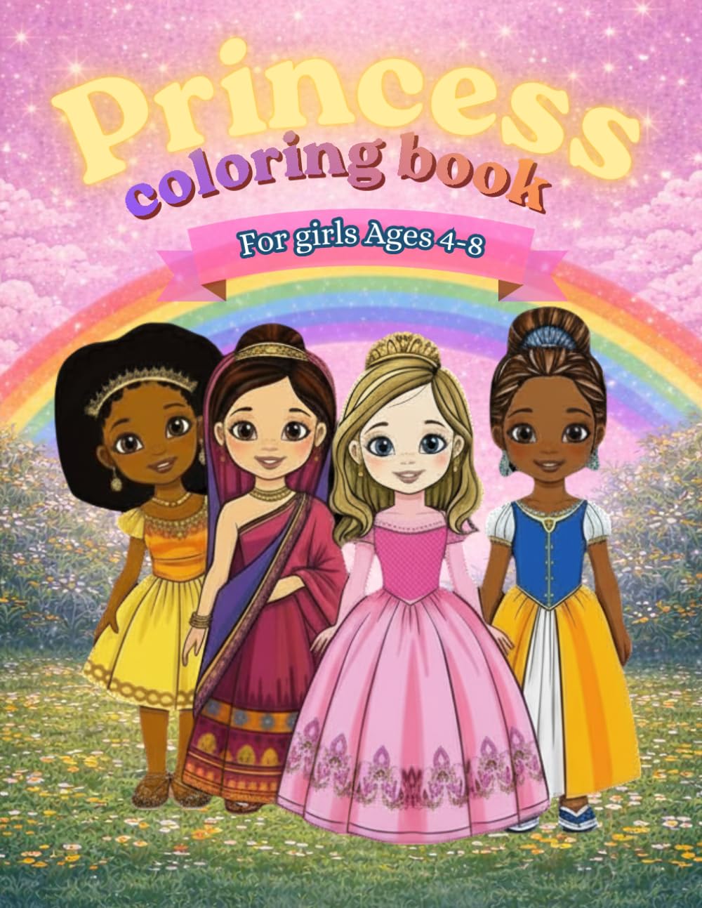 Princess Coloring Book: For Girls Ages 4–8 | Cute and Fun Princess Coloring Pages