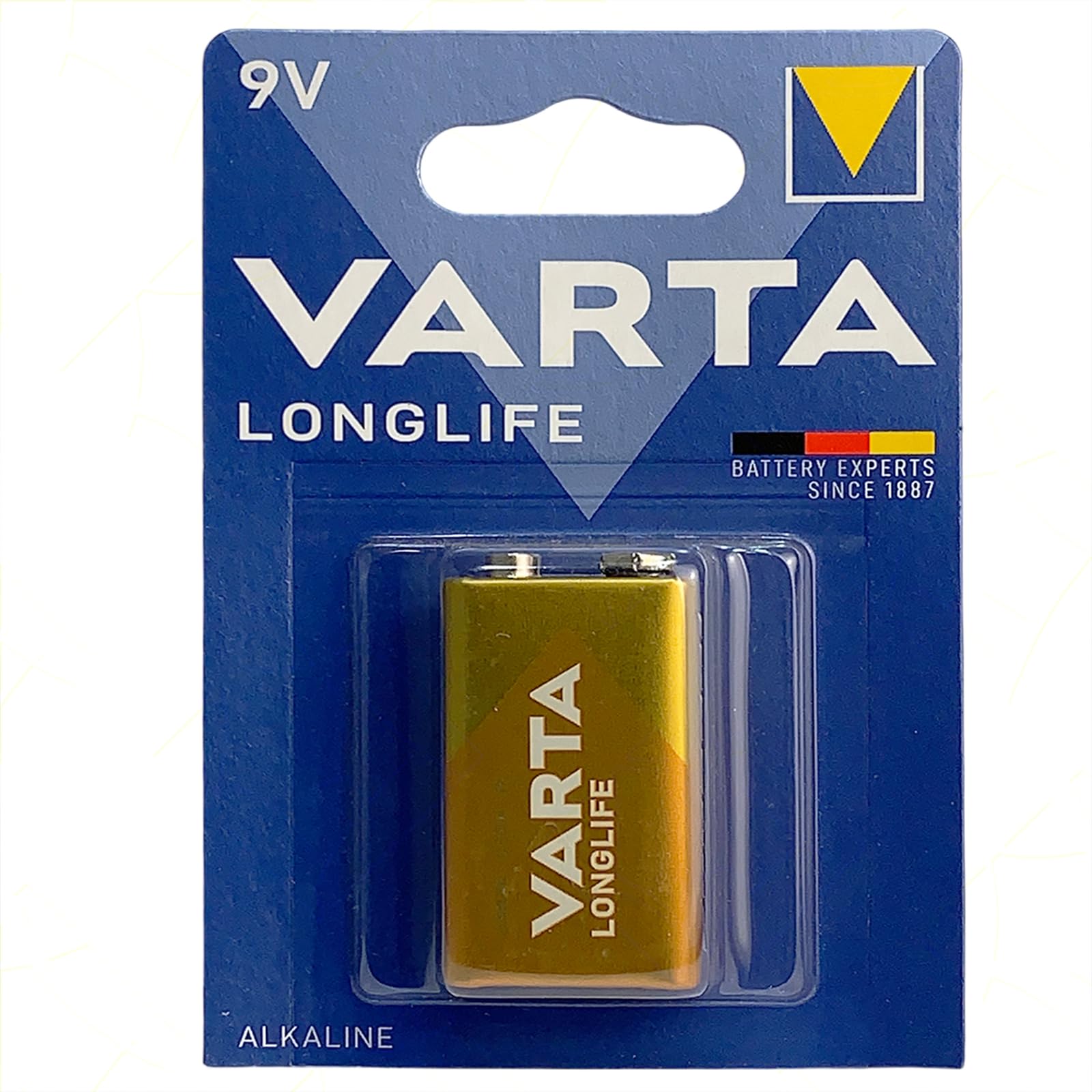 Batería para transistor Varta 9 V PP3 6LR61 Longlife Power Alcaline | 4 paquetes 1 unidad | Potentes y duraderas para dispositivos energéticos | para mandos a distancia, detectores de humo y