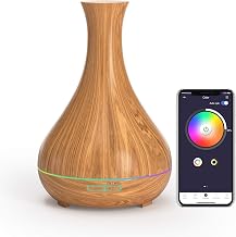 Meross Smart Aroma Diffuser für Ätherische Öle, 400ml Smart WLAN Ultraschall Luftbefeuchter, Funktioniert mit Alexa und Google Home, App Steuerung, BPA-Frei, 16.8 x 16.8 x 24.7 cm