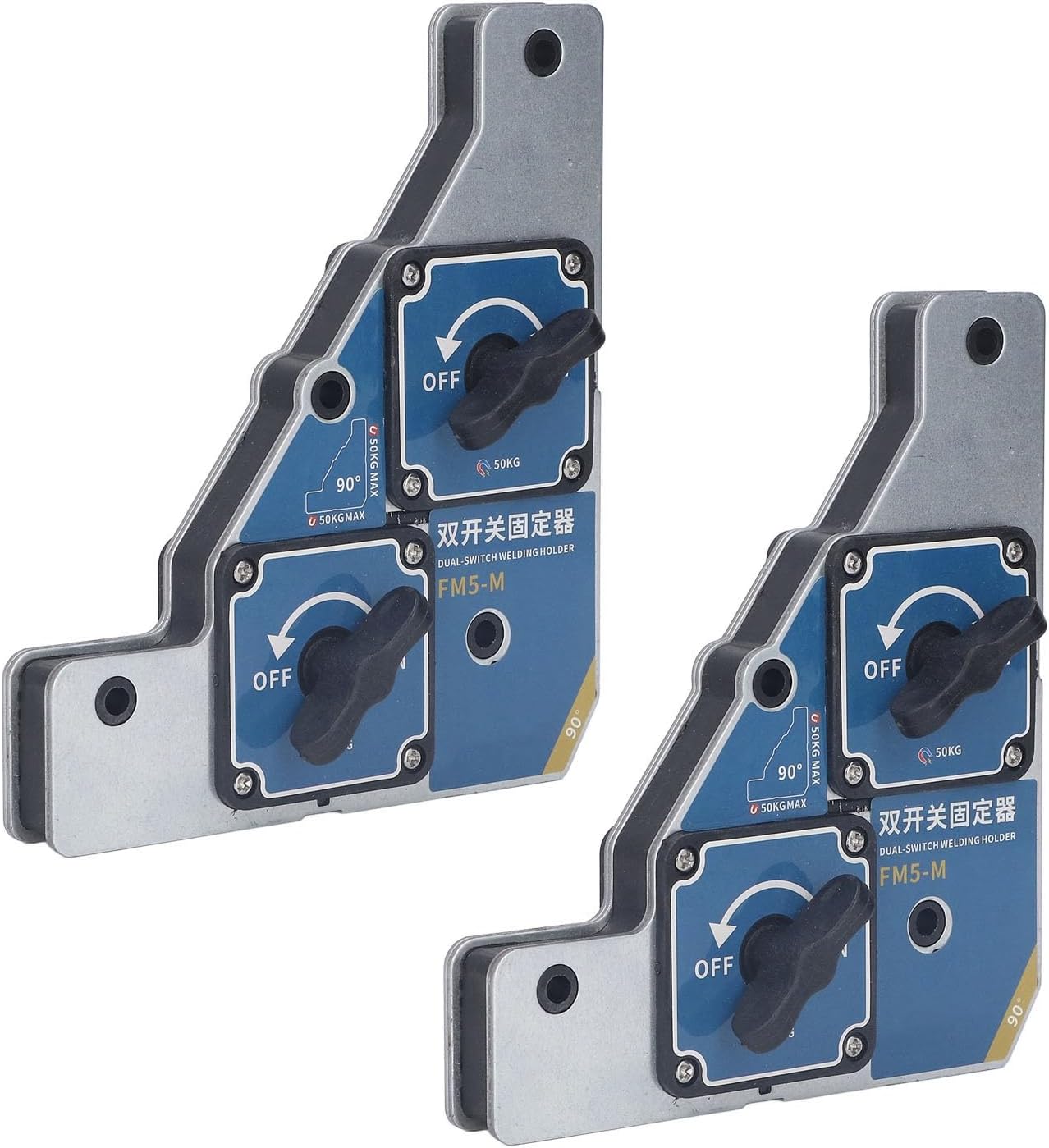 90° Magnetic Welding Fixture, 2Pcs Switch Welding Holder 50KG Strong Magnetism Positioning Welding Fixture for Steel
