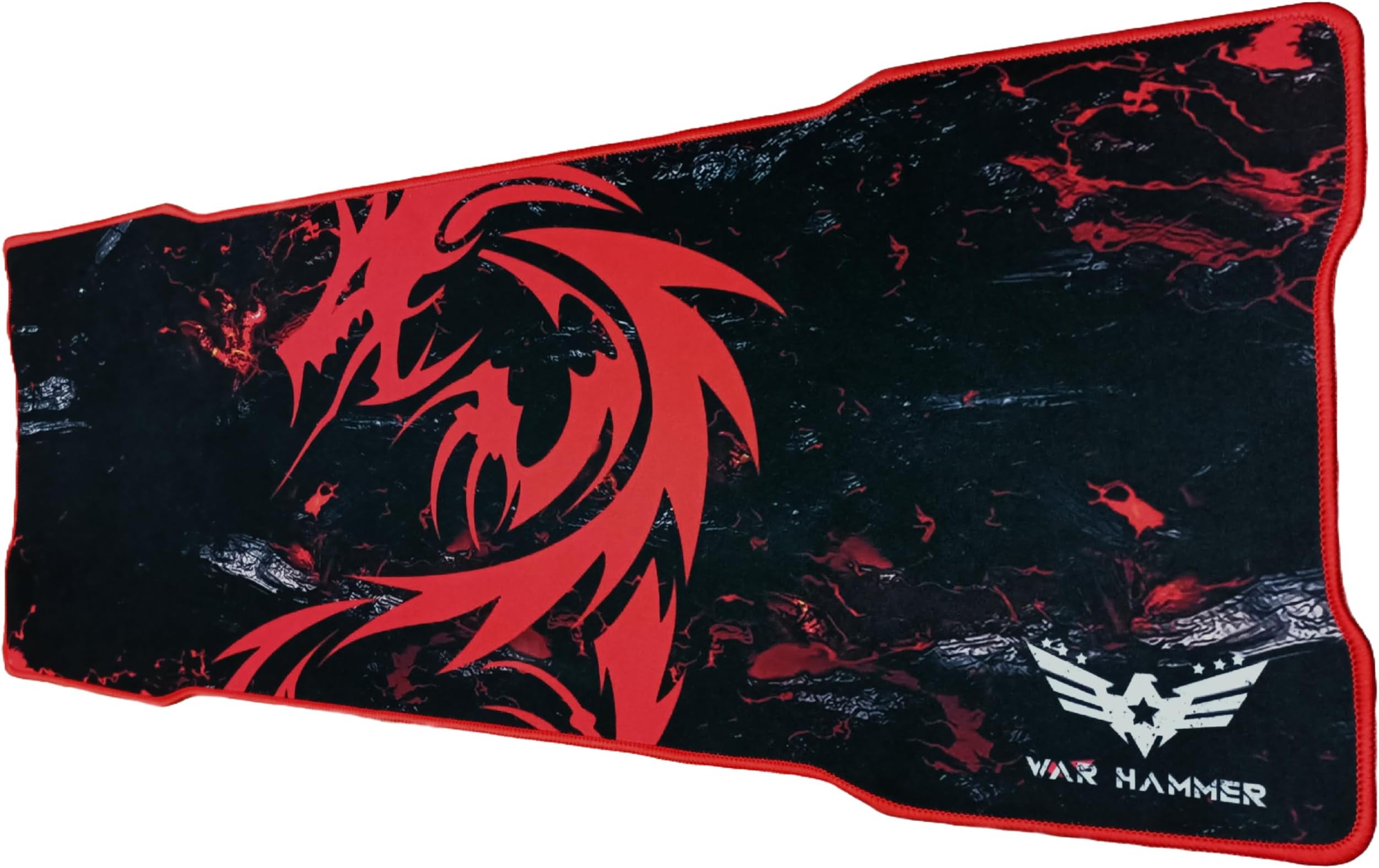 WAR HAMMER GX1050 Extended Size Gaming Mouse Pad| Stitched Edges| Non-Slip Rubber Base|Computer Laptop|Keyboard Mouse Pad for Office & Home