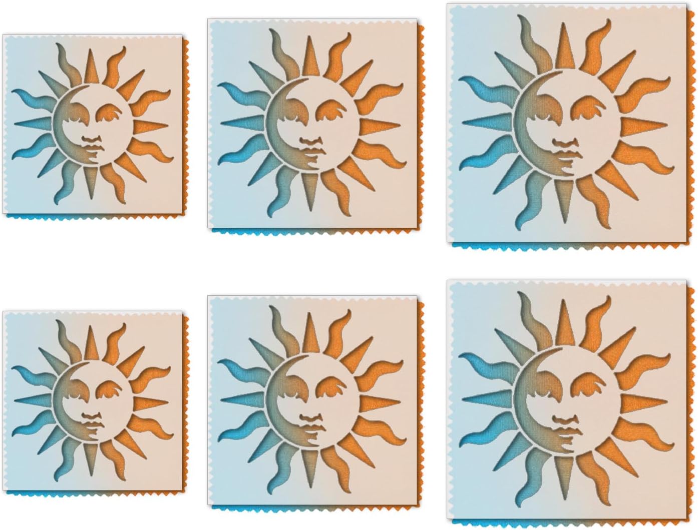 Stencil Stop Sun with Face Stencil - Reusable for DIY Projects, Painting, Drawing, Crafts - 14 Mil Mylar Plastic (18 x 18 inches)