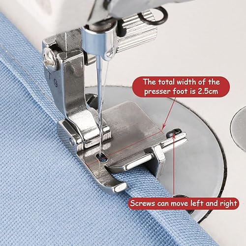 Miniatura 4 de YEQIN Carpeta sesgo ajustable Guía de borde de pie Pie Hemmer Pie #T9 3 en 1 Universal Multifuncional Presser Pie para Máquina de Coser Industrial