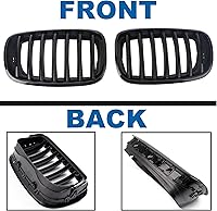 Vista 6 de Rejilla delantera para BMW X5 E70 X6 E71 2007-2014, ABS brillante negro riñón parrilla