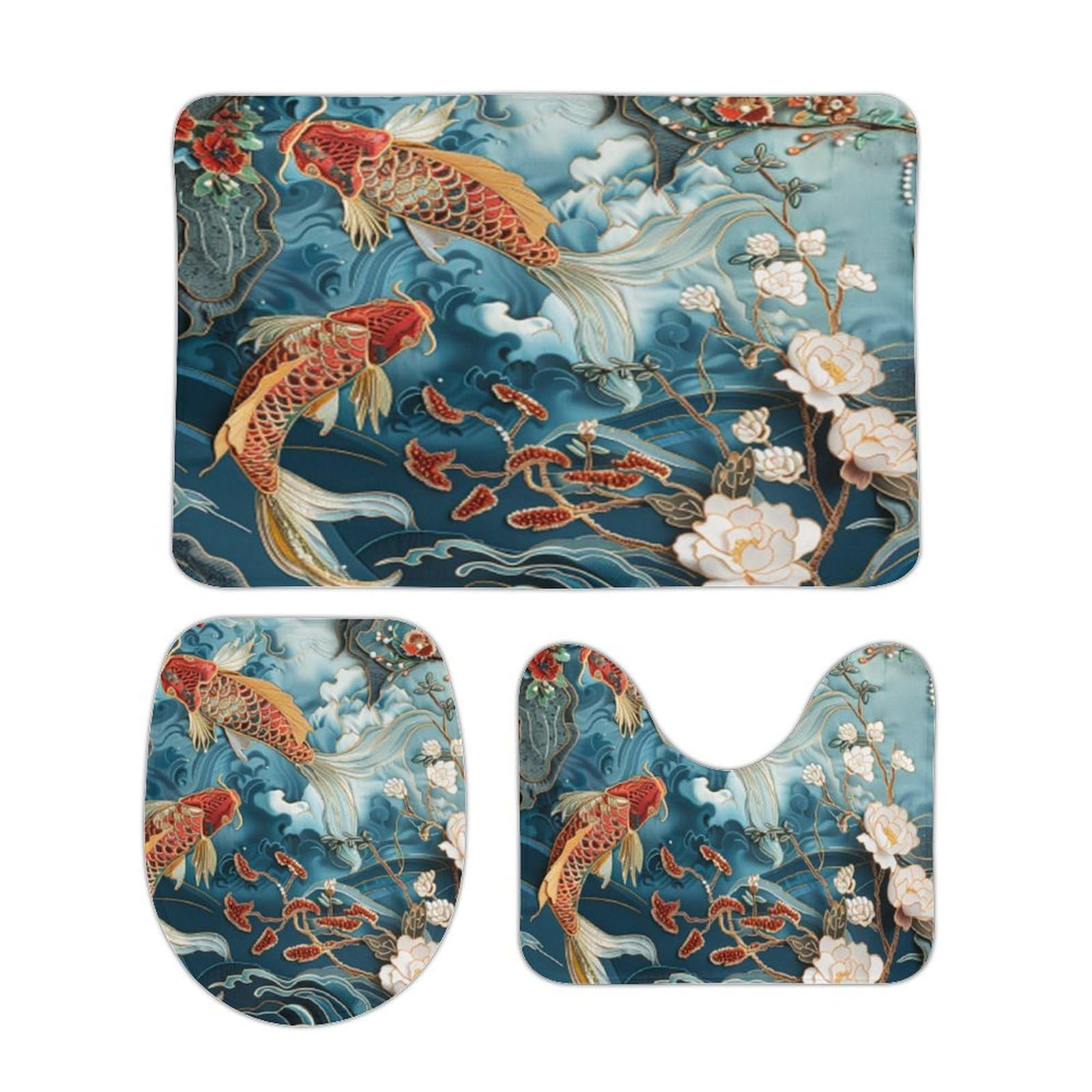 Alfombrillas de baño antideslizantes con diseño de peces para un aseo familiar e infantil