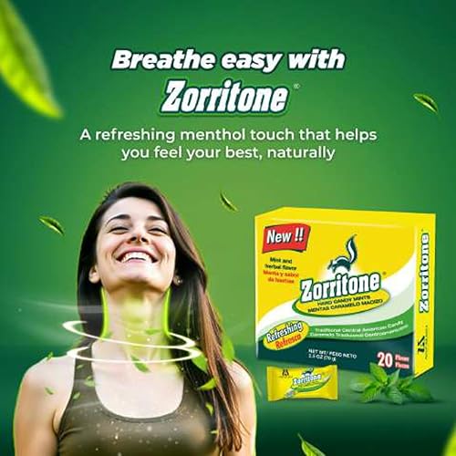 Miniatura 5 de Zorritone Mentas de caramelo, Sabor a menta y hierbas, 20 pastillas por caja, 3 Cajas