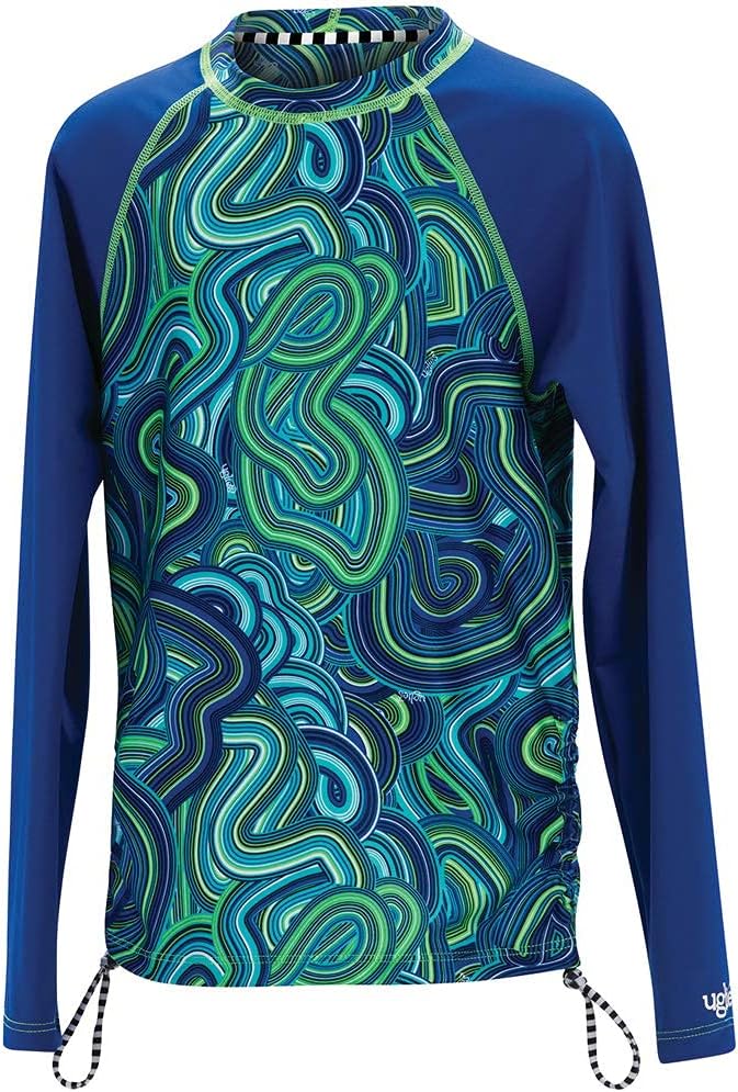 Dolfin Uglies Girls Waves for Days Long Sleeve Rash Guard Blue