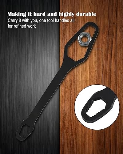 Miniatura 4 de Llave universal multifuncional de doble extremo, herramientas de reparación de llaves negras BLC114-01 Negro,plateado