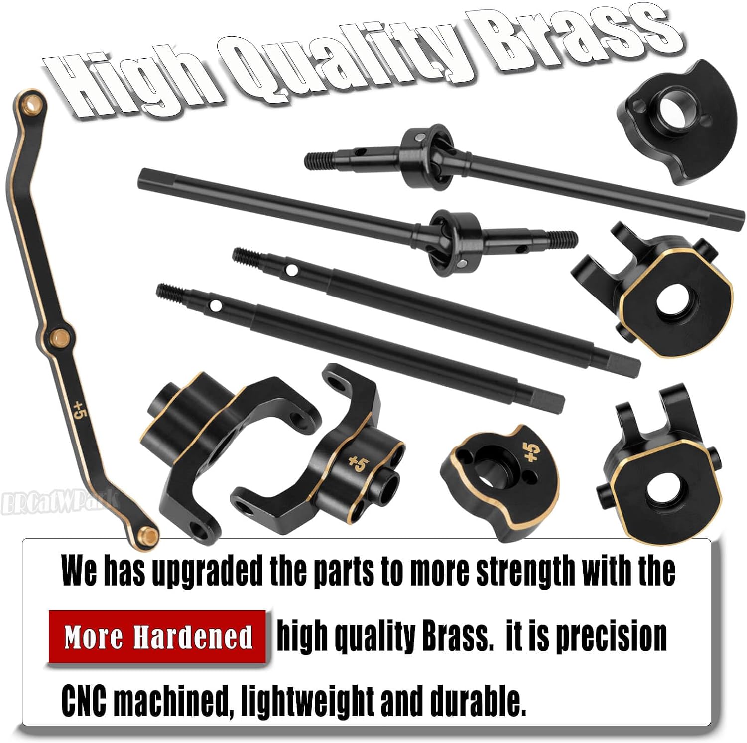 RC Brass Axle widening (+5mm Wider on Each Side) Upgrades Part for 1/18 TRX4M,Front & Rear+5mm Wider on Each Side,BRCatWPark RC Brass Axle widening Hop-Up