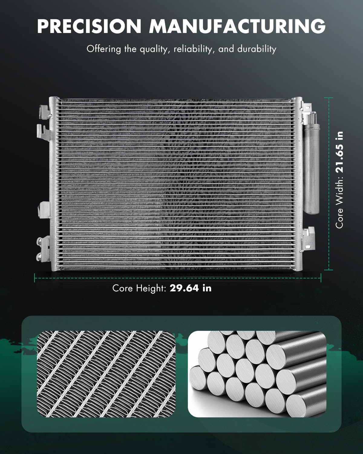 SCITOO Automotive Replacement Air Conditioning Condenser for 2011-2022 for Chrysler for 300 3.6L 2011-2022 for Chrysler for 300 5.7L 2011-2022 for Challenger 3.6L Replace 3948