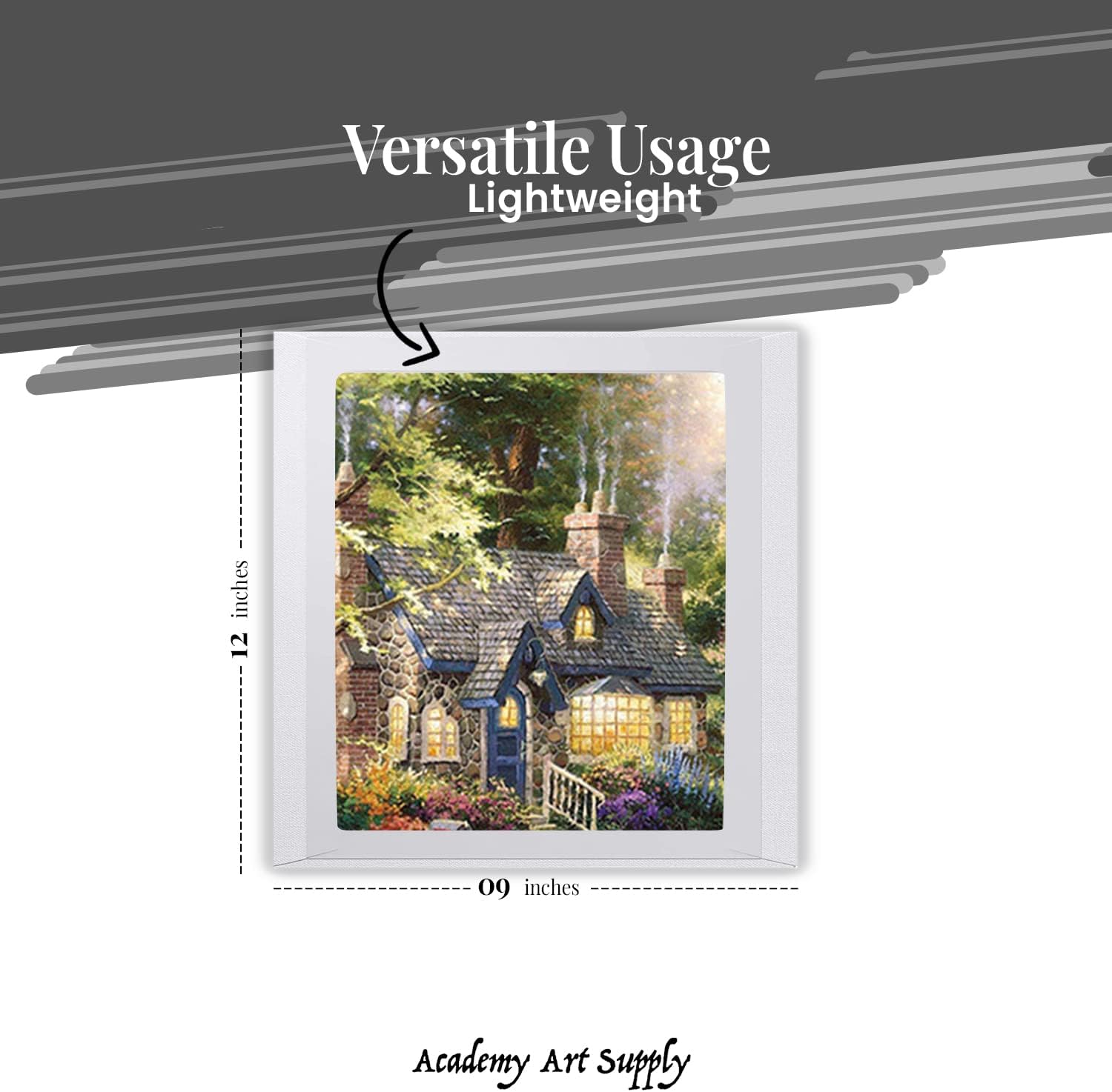 Academy Art Supply Stretched Canvases Pack of 8 (9 x 12)