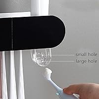 Vista 4 de Soportes para cepillos de dientes para baños montados en la pared, 2 tazas de soporte magnético para cepillos de dientes, kit familiar