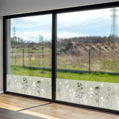 Miniatura 9 de ChicSkin Película transparente de vidrio de color blanco puro, calcomanías de vidrio estáticas extraíbles para decoración de puerta de ventana de