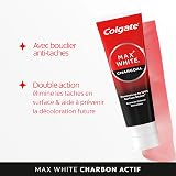 Colgate Max White Charcoal Toothpaste - Activated Charcoal Toothpaste - Clinically Proven to Remove up to 100 Percent Surface Stains* - Toothpaste Multipack - 4 Pack - 75ml Tubes - 4