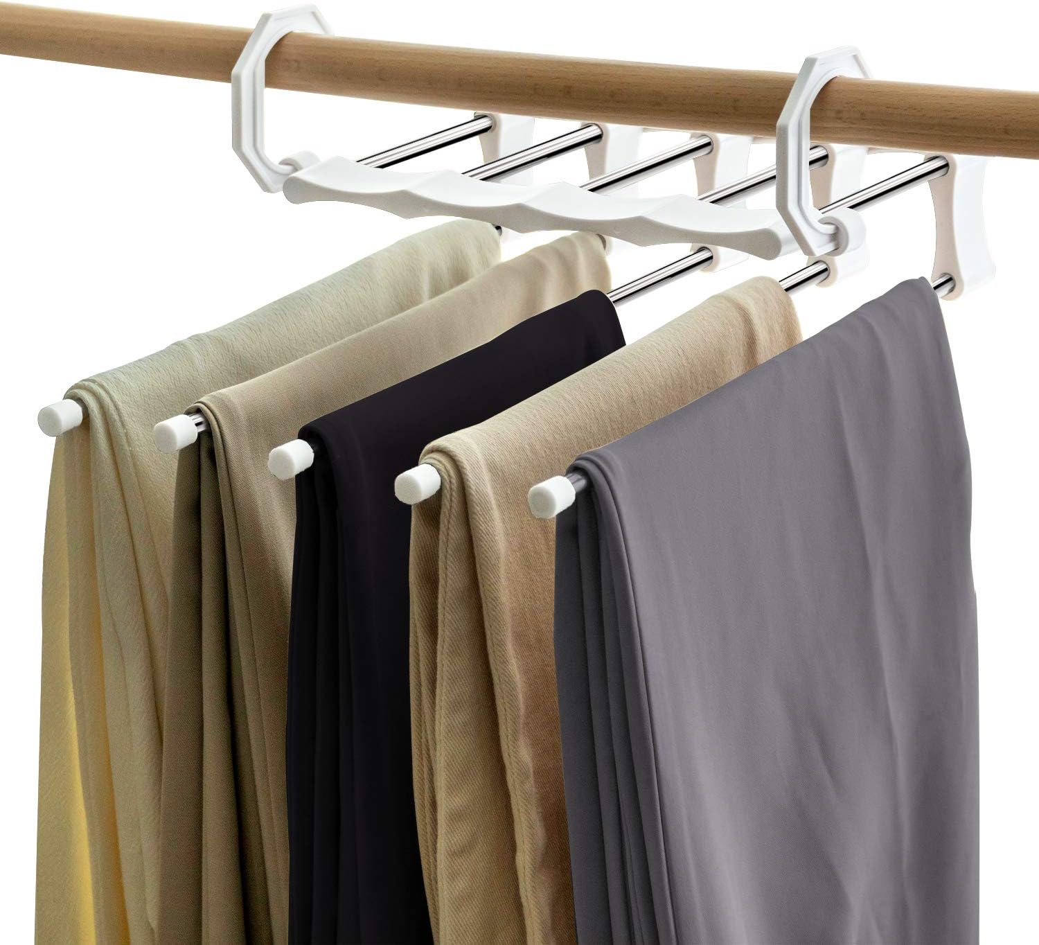 Vitalome Pants Hangers Space Saving Stainless Steel Trousers Hangers S-Shape Clothes Hangers Open Ended Closet Organizer for Pants Jeans Scarf