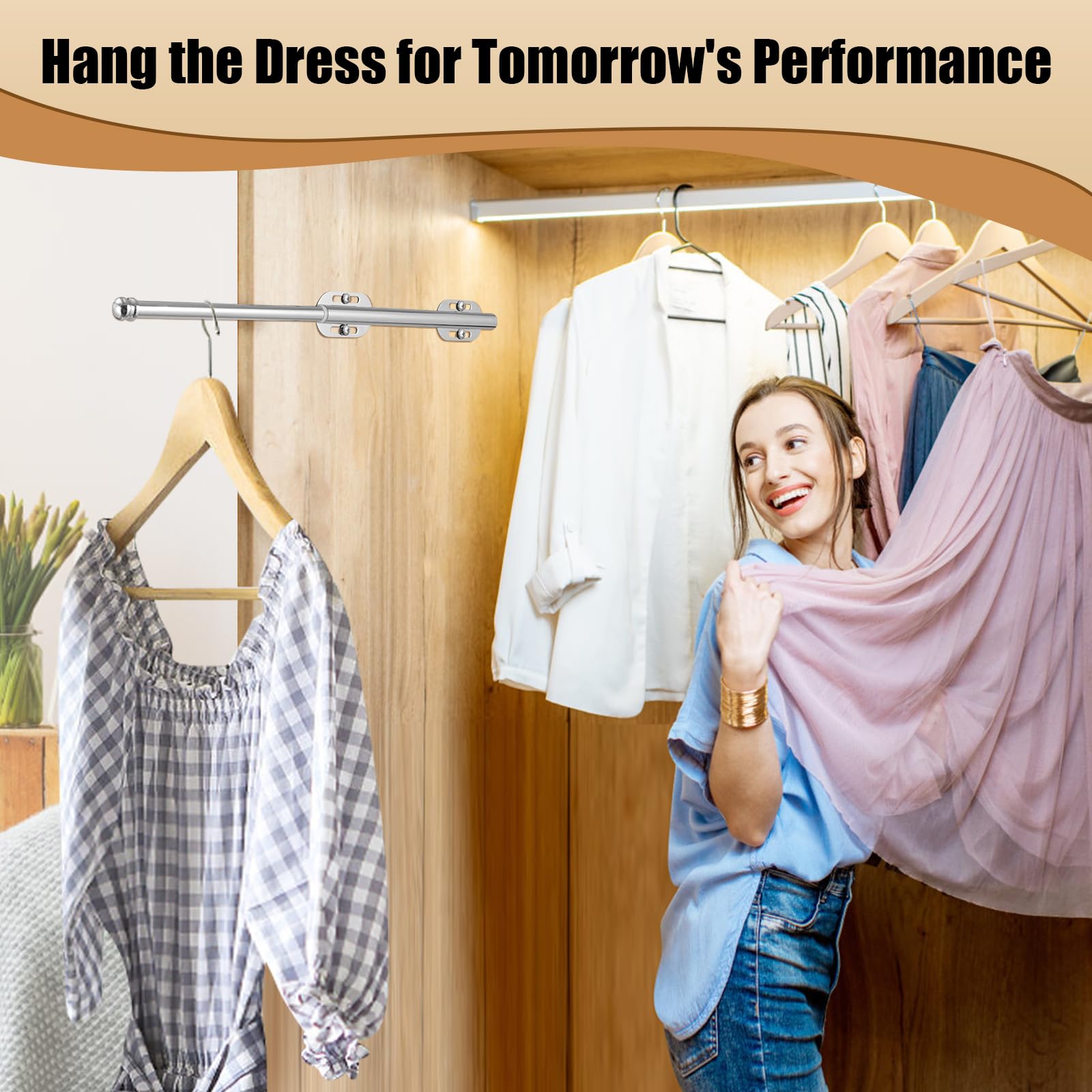 Closet Storage Solution Creatyi Pull-Out Valet Rod For Closets ...