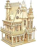 CUTEROOM Fantasy Villa 3D Puzzle House Kit - DIY Miniature Dollhouse for Adults, Creative LED-Lit Birthday Gift