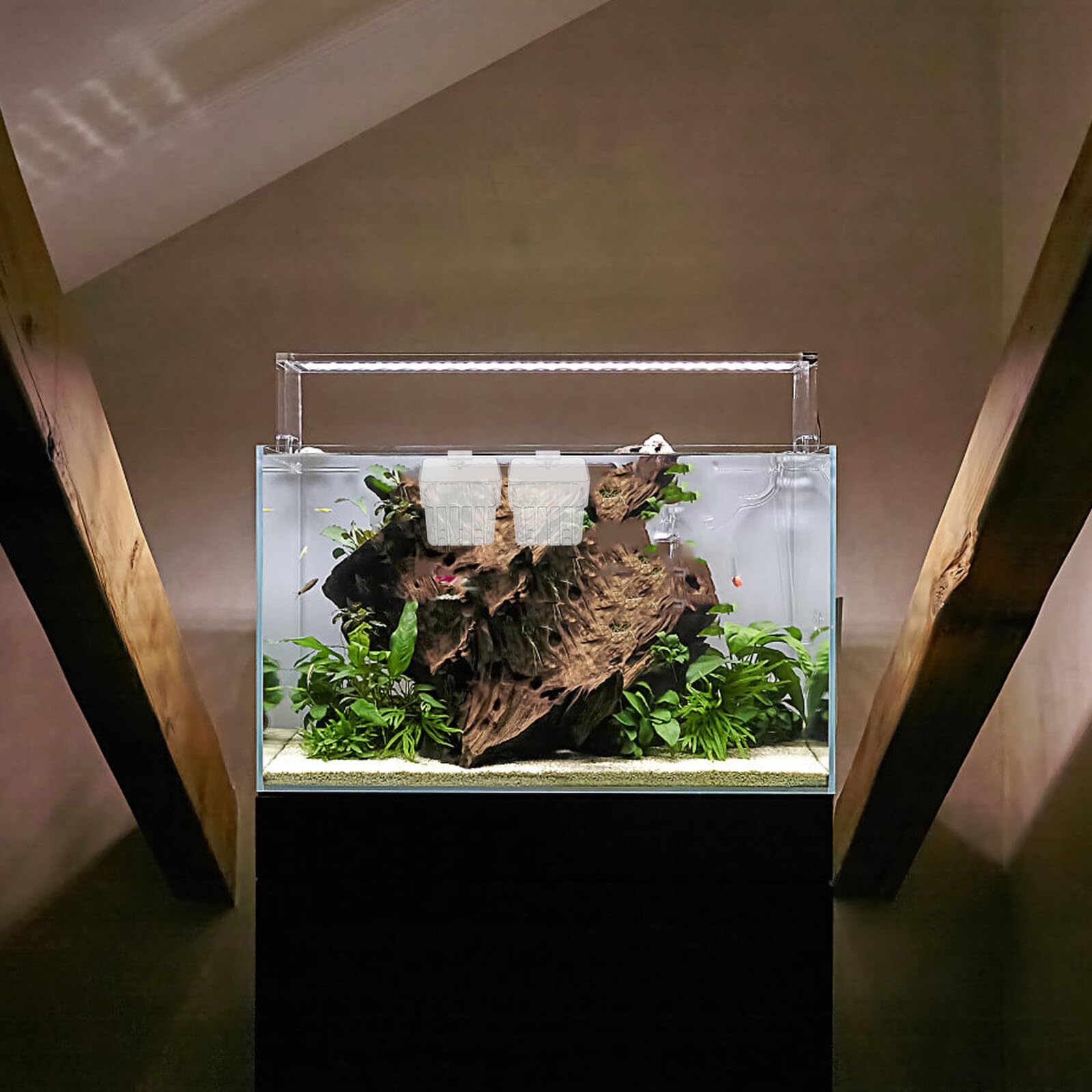 10 Stück Hydroponik Pflanzenhalter aus Transparentem Kunststoff Hängende Aquarien Pflanzkörbe für Wasserpflanzen Wandmontiert Platzsparend für Fischbecken und Hydrokultur