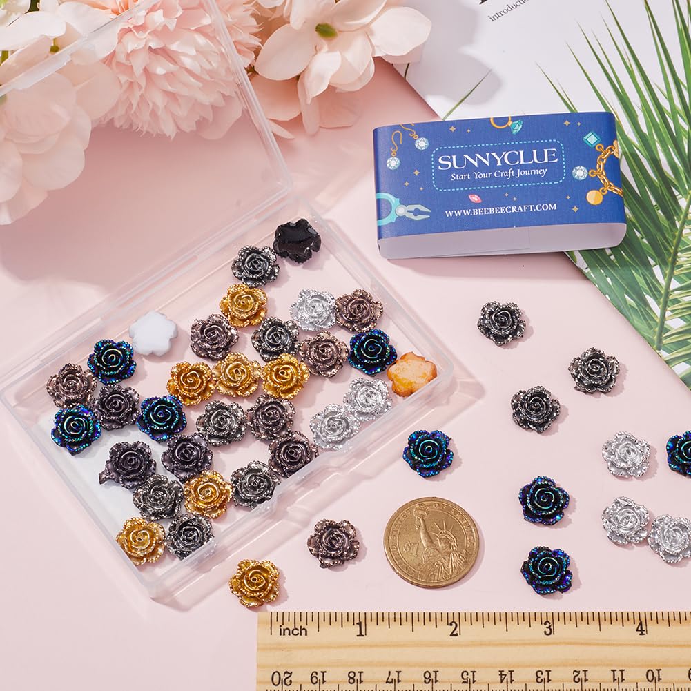 SUNNYCLUE 80 Stück Harz-Cabochons In Zitronenform, Flache Rückseite | Für DIY, Schmuck, Dekoration