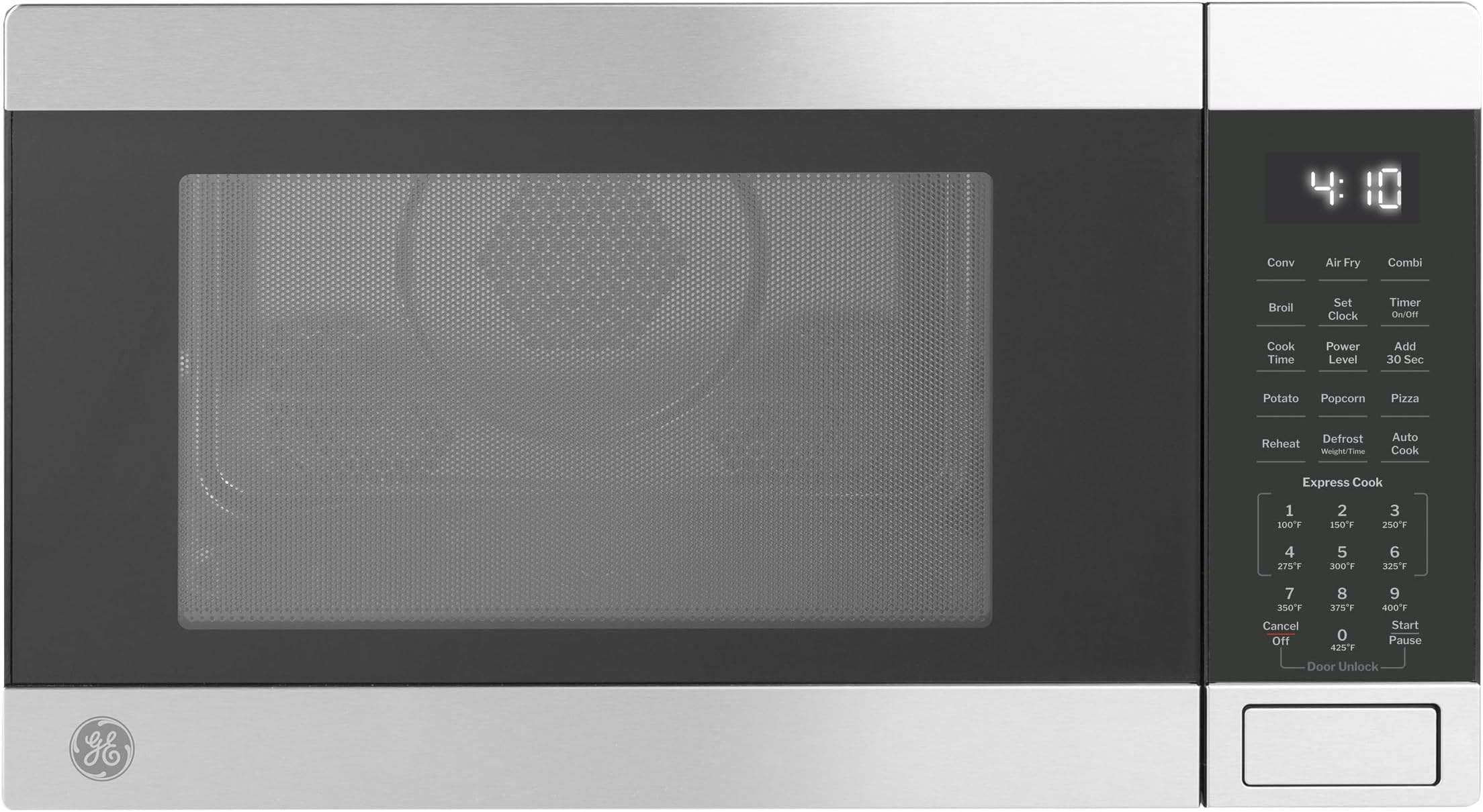 4-in-1 Countertop Microwave Oven, 1.0 Cu Ft, 1050W Convection Microwave with Air Fry & Broil, Compact and Quiet, Stainless Steel, Ideal for Apartments, Dorms & Offices, GCST10A1WSS
