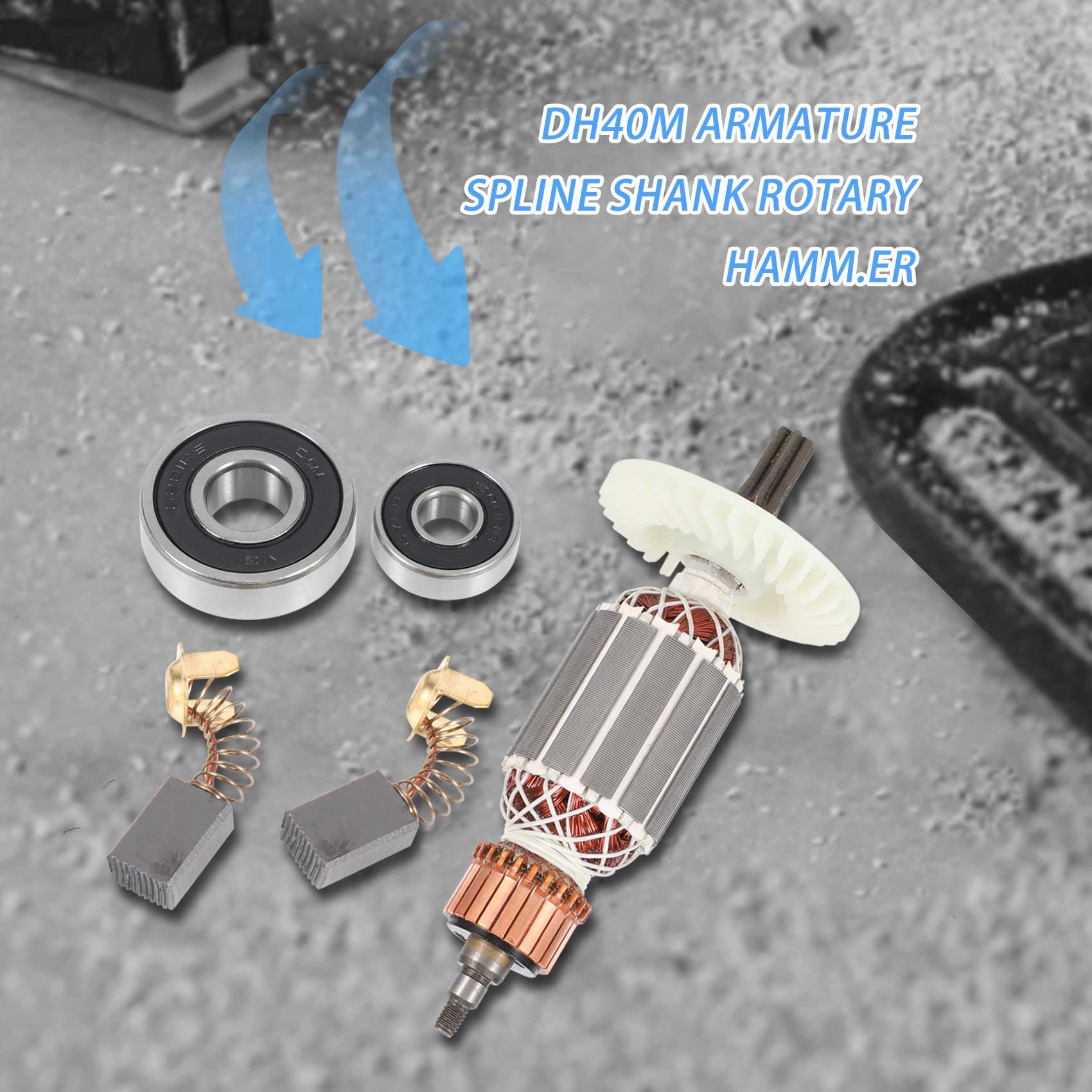 Pasuihcay 220V Rotor Anchor Replace for 360591E DH40MRY DH40M DH40MR DH40SR DH40FR Spline Shank Rotary Hammer