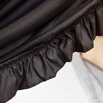 Akiky Canopy Bed Curtains with Top Ties Elegant Bed Canopies Private Space Curtains LightProof Drapes Bedroom Decoration Accessories for Adults(Black,Queen)