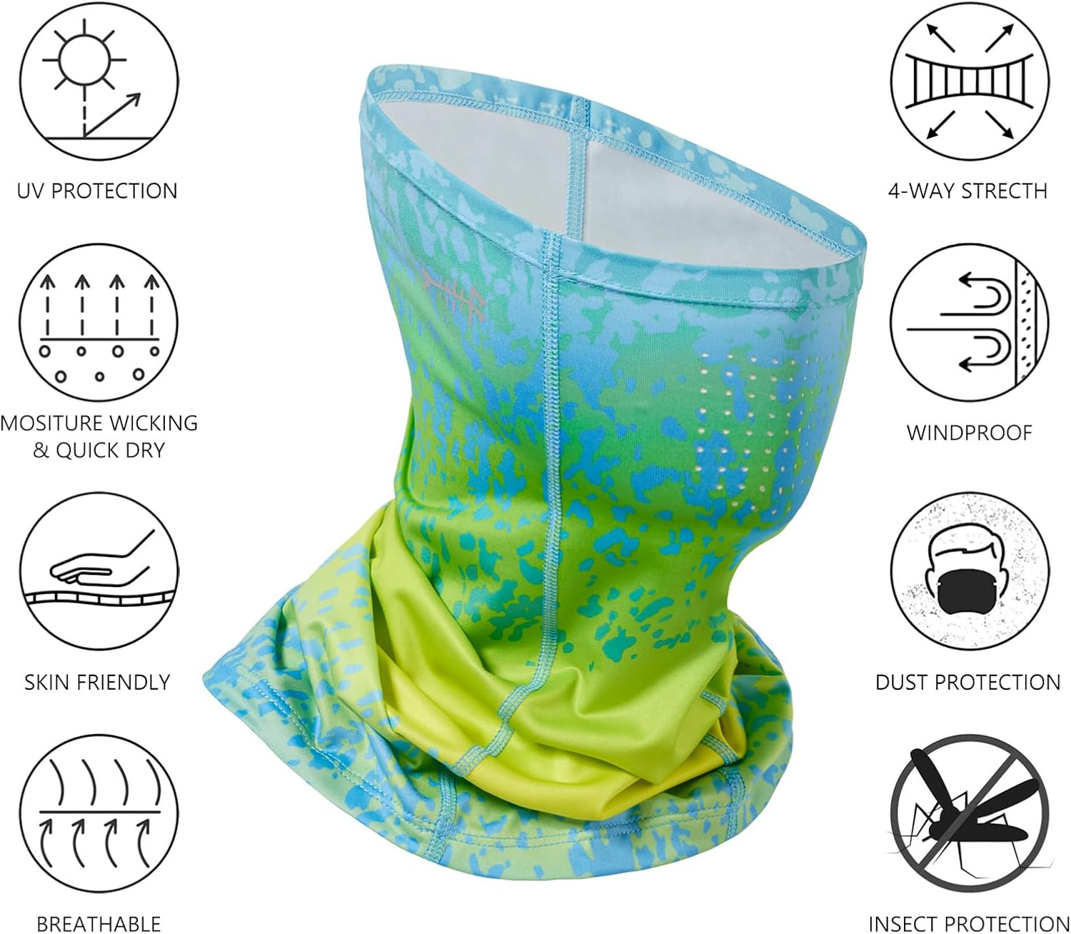 BASSDASH Neck Gaiter Mask UPF 50 Sun Protection for Men & Women, Fishing, Hiking, Outdoor - Image 4