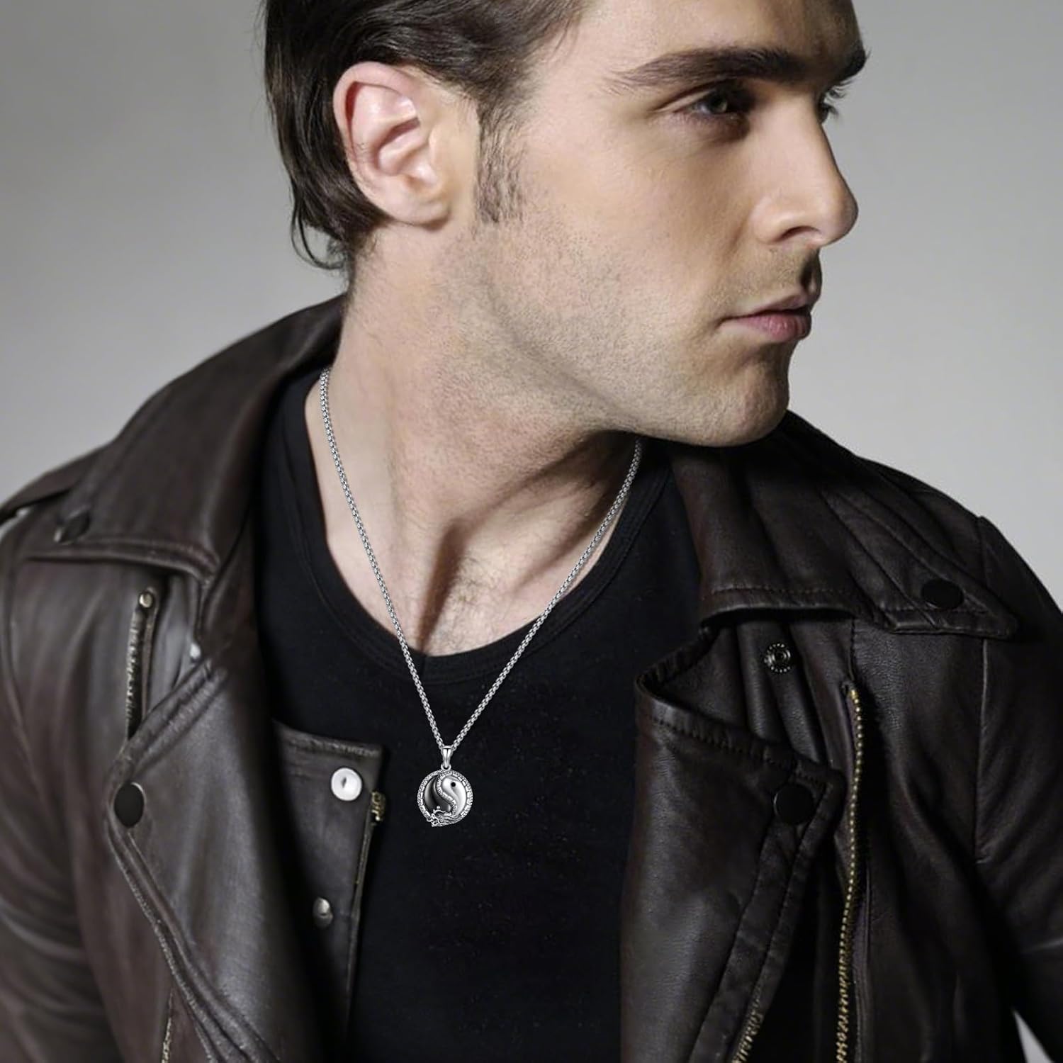 Yin Yang Dragon Necklace S925 Sterling Silver Animal Pendant Yinyang Jewelry Birthday Gift for Women Men - Image 5