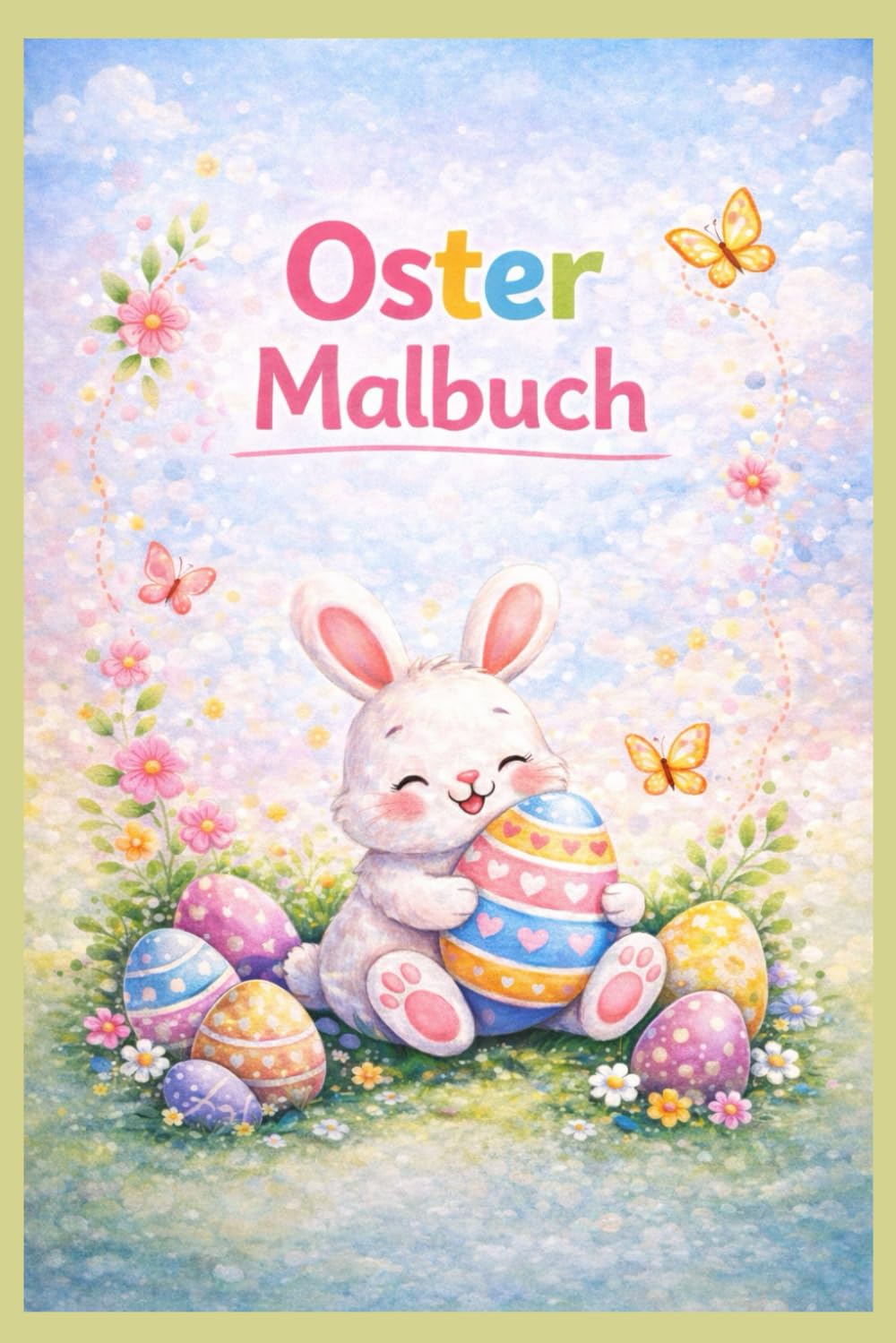 Fröhliches Oster Malbuch für Kinder: Mit süßen Osterhasen und Eiern zum Ausmalen