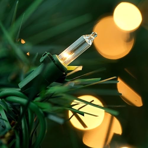 Miniatura 10 de YULETIME Guirnalda de Navidad de 24 pies con 50 luces multicolor, guirnalda artificial iluminada con tira de luces enchufables con certificación UL