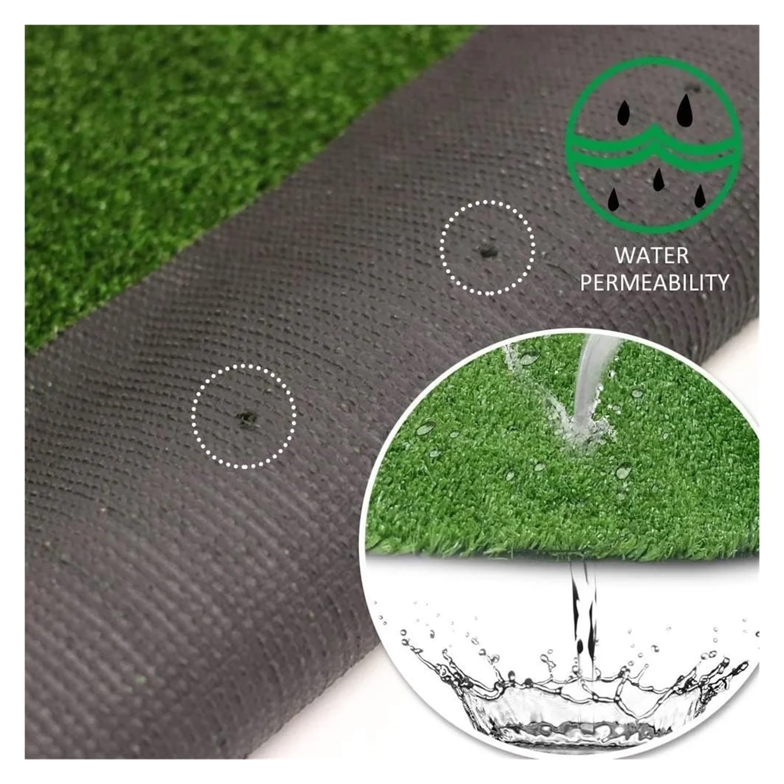 Tappeto Verde da Esterno Tappeto erboso Artificiale Spesso e Realistico 5FTX10FT (50 Piedi Quadrati) - Tappetino in Erba Sintetica for Giardini Interni ed Esterni