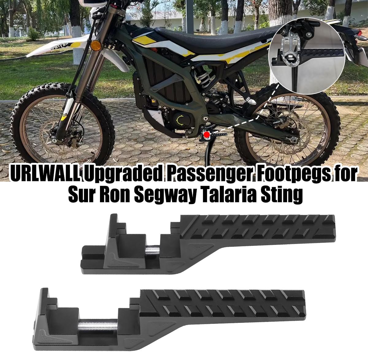 Upgraded Passenger Footpegs Pedal Extender for Sur Ron Segway X160 X260 Enduros/Talaria Sting MX3 R MX4 /CRF150F CRF230F 03-19 /CRF250F 19-24,Widen CNC Aluminum Dirt Bike Foot pegs Passenger Pedal