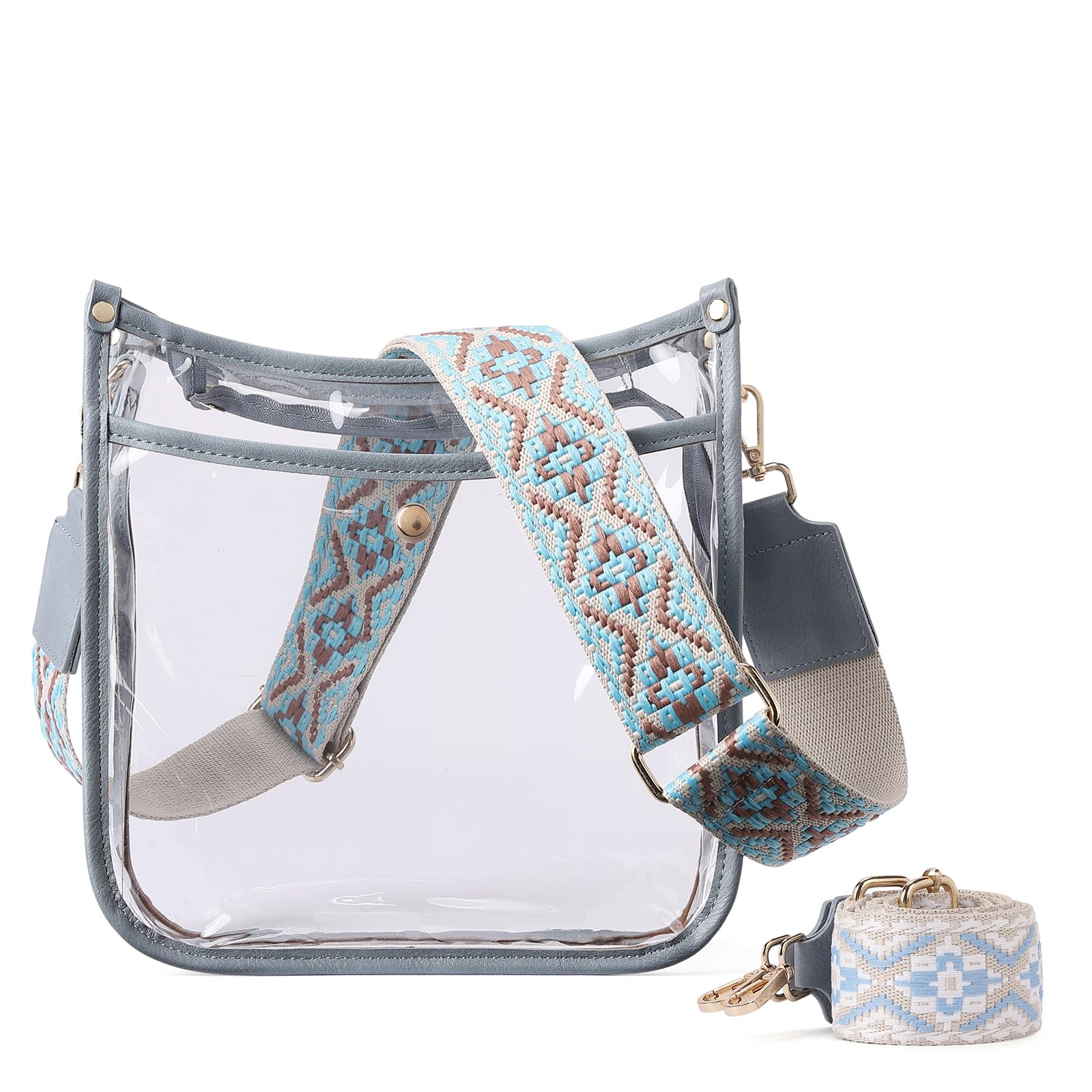 CLUCI Clear Crossbody Purse Bag Clear Bag Stadium Approved Clear Purse For Women Stadium With Two Strap