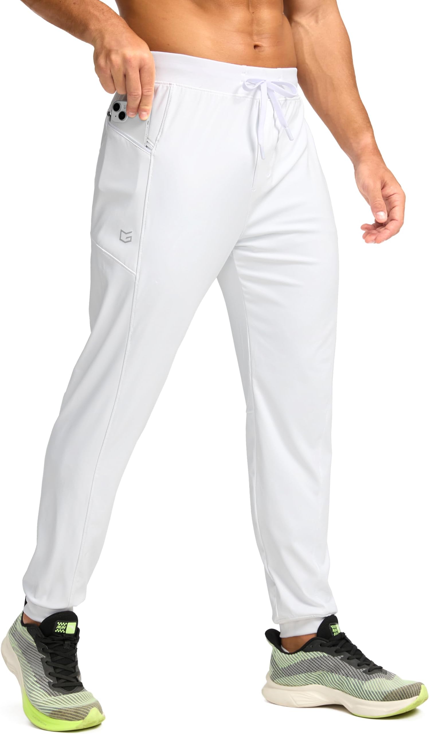 G Gradual Men's Joggers with Zipper Pockets Stretch Tapered Sweatpants Athletic Pants for Men Workout Running Gym