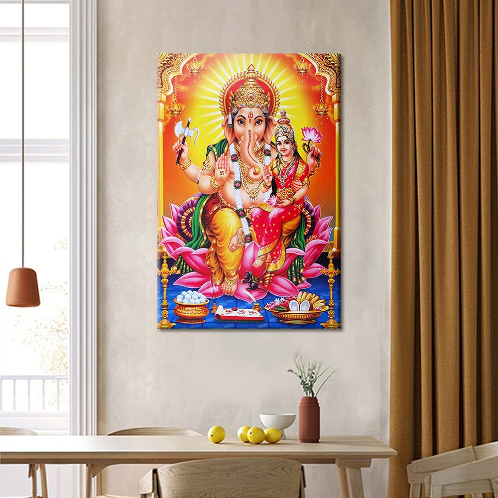 Amazon.co.jp: ガネーシャ神 キャンバス ウォールアート ヒンズー教
